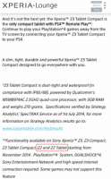 Sony Xperia Z2  Z2 Tablet   PS4 Remote Play
